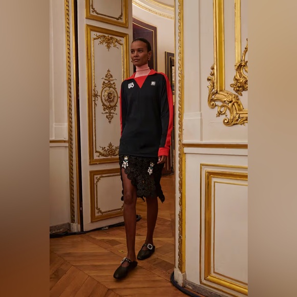 Wales Bonner - Long sleeve polo - black and red colorway - Picture 2 of 4